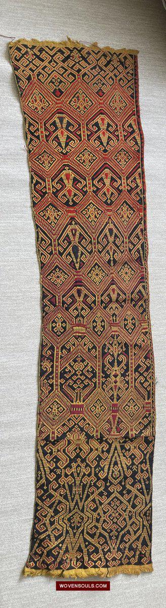 1533 Rare Vintage Woven Pua Figurative Sungkit Sirat from Borneo-WOVENSOULS-Antique-Vintage-Textiles-Art-Decor