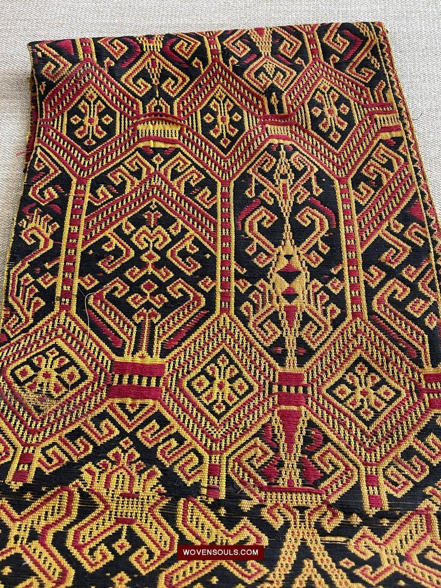1533 Rare Vintage Woven Pua Figurative Sungkit Sirat from Borneo-WOVENSOULS-Antique-Vintage-Textiles-Art-Decor