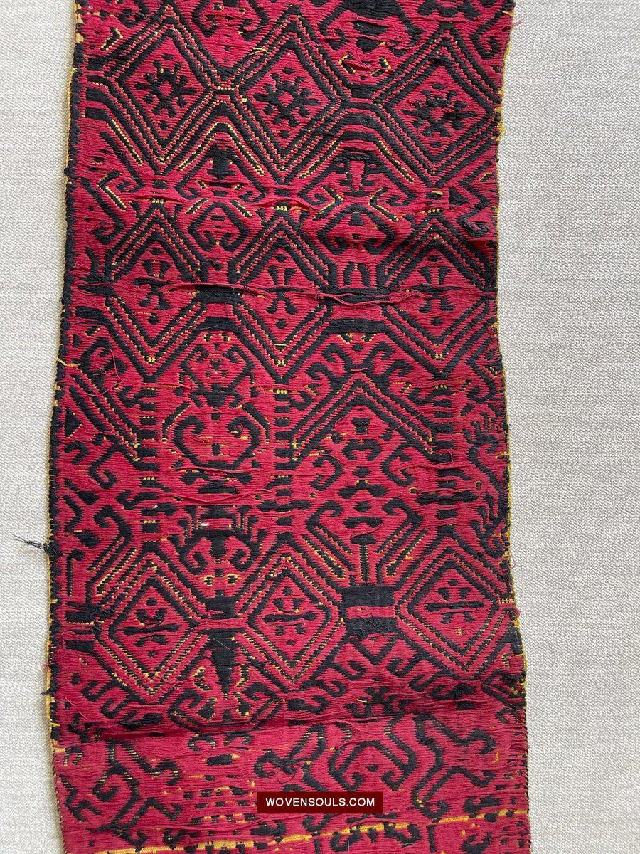 1533 Rare Vintage Woven Pua Figurative Sungkit Sirat from Borneo-WOVENSOULS-Antique-Vintage-Textiles-Art-Decor