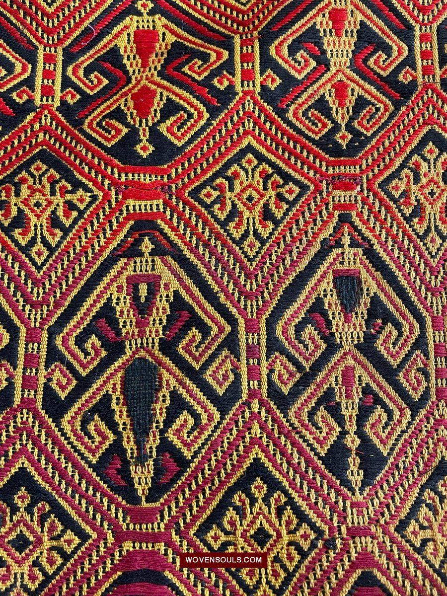 1533 Rare Vintage Woven Pua Figurative Sungkit Sirat from Borneo-WOVENSOULS-Antique-Vintage-Textiles-Art-Decor