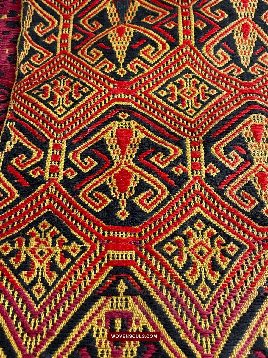 1533 Rare Vintage Woven Pua Figurative Sungkit Sirat from Borneo-WOVENSOULS-Antique-Vintage-Textiles-Art-Decor