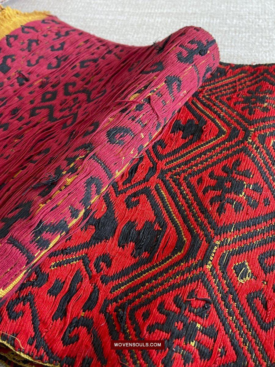 1533 Rare Vintage Woven Pua Figurative Sungkit Sirat from Borneo-WOVENSOULS-Antique-Vintage-Textiles-Art-Decor