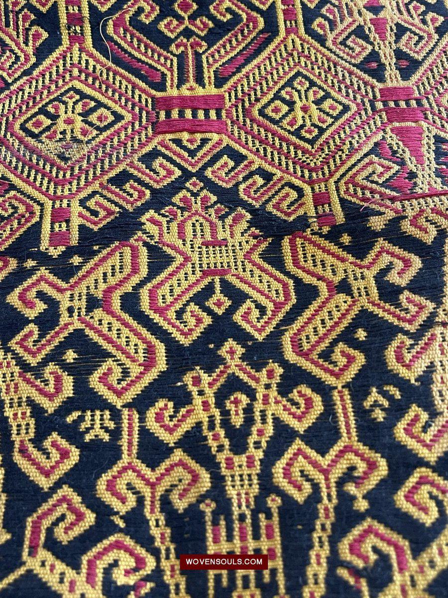 1533 Rare Vintage Woven Pua Figurative Sungkit Sirat from Borneo-WOVENSOULS-Antique-Vintage-Textiles-Art-Decor