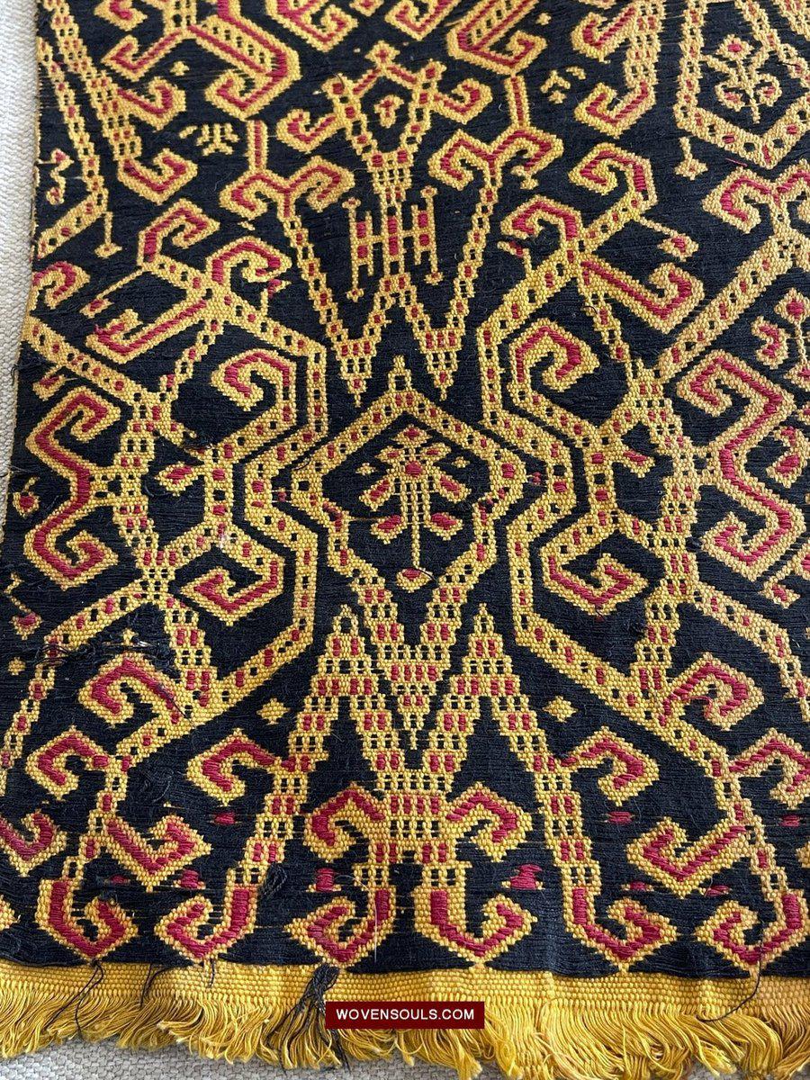 1533 Rare Vintage Woven Pua Figurative Sungkit Sirat from Borneo-WOVENSOULS-Antique-Vintage-Textiles-Art-Decor