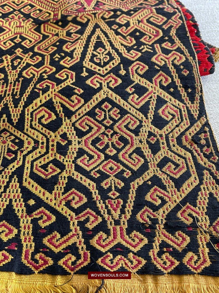 1533 Rare Vintage Woven Pua Figurative Sungkit Sirat from Borneo-WOVENSOULS-Antique-Vintage-Textiles-Art-Decor