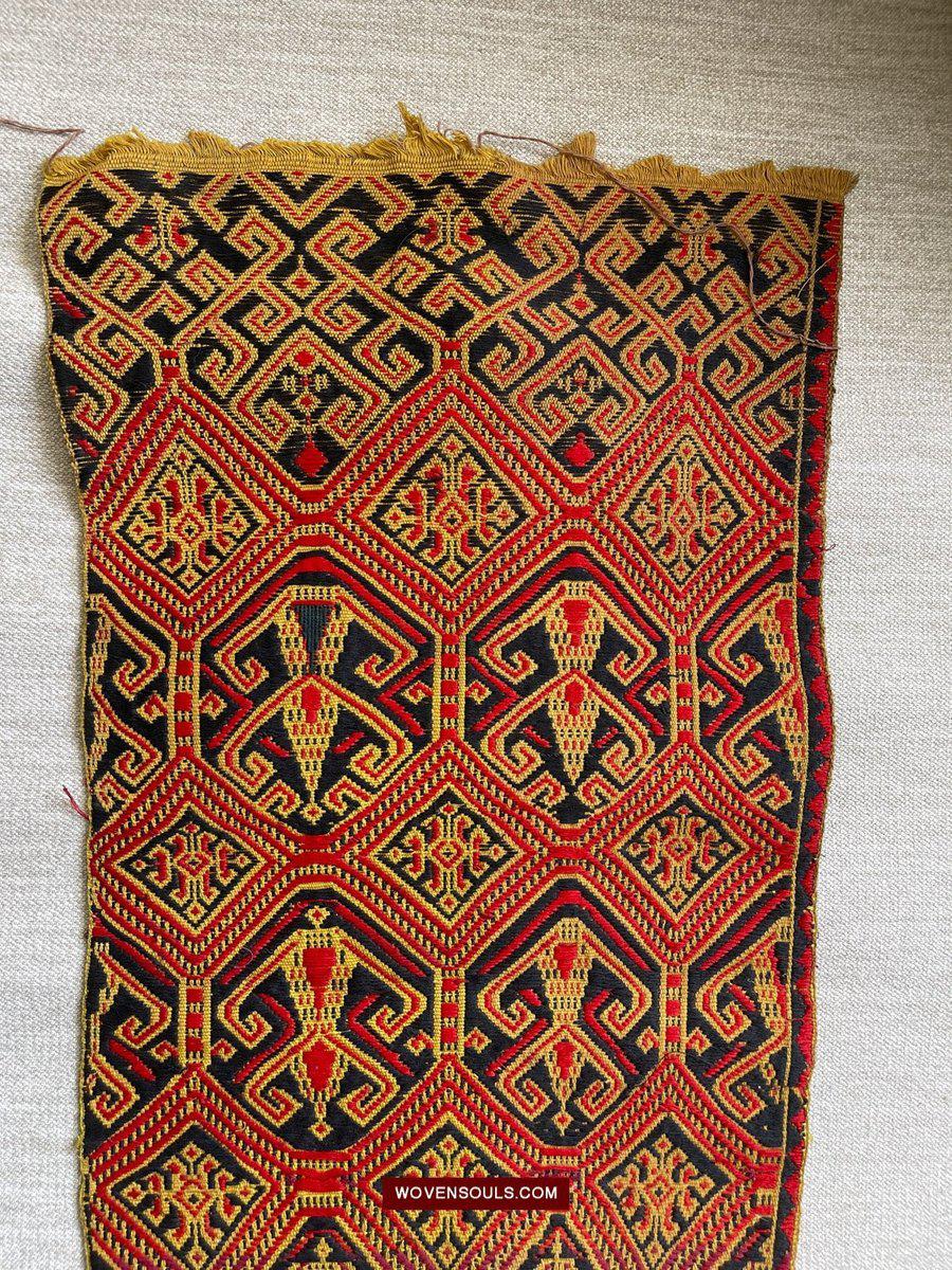 1533 Rare Vintage Woven Pua Figurative Sungkit Sirat from Borneo-WOVENSOULS-Antique-Vintage-Textiles-Art-Decor