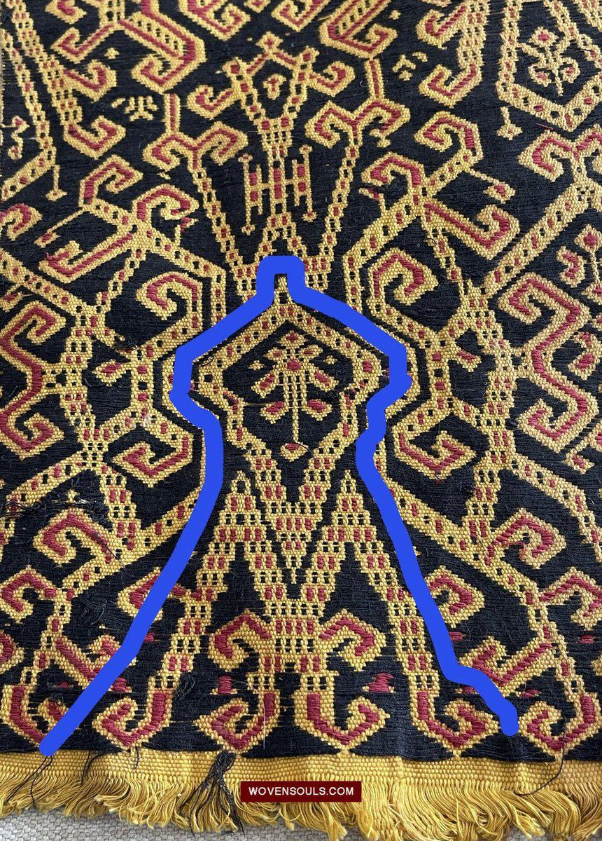 1533 Rare Vintage Woven Pua Figurative Sungkit Sirat from Borneo-WOVENSOULS-Antique-Vintage-Textiles-Art-Decor