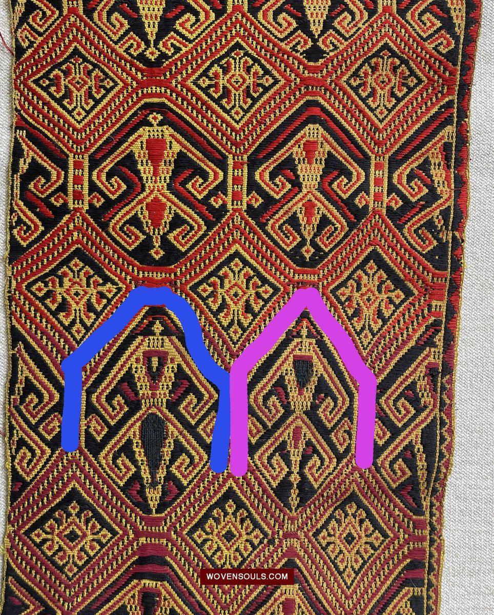 1533 Rare Vintage Woven Pua Figurative Sungkit Sirat from Borneo-WOVENSOULS-Antique-Vintage-Textiles-Art-Decor
