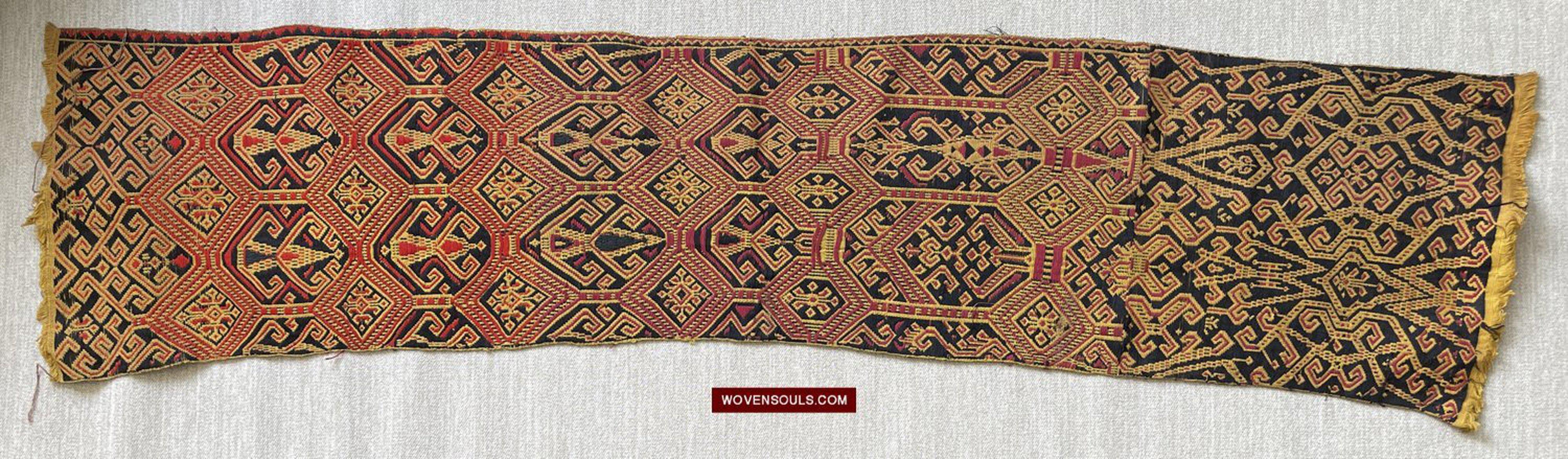 1533 Rare Vintage Woven Pua Figurative Sungkit Sirat from Borneo-WOVENSOULS-Antique-Vintage-Textiles-Art-Decor