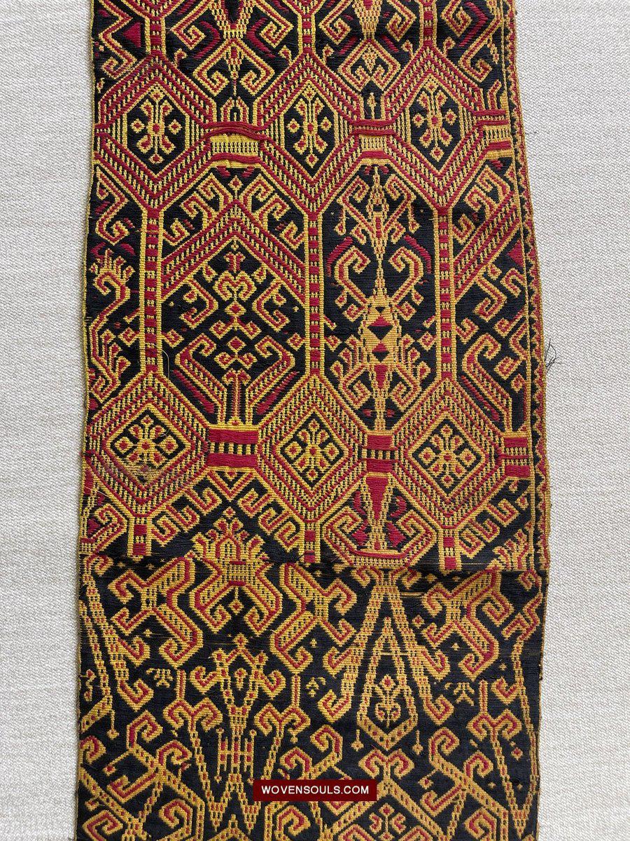 1533 Rare Vintage Woven Pua Figurative Sungkit Sirat from Borneo-WOVENSOULS-Antique-Vintage-Textiles-Art-Decor