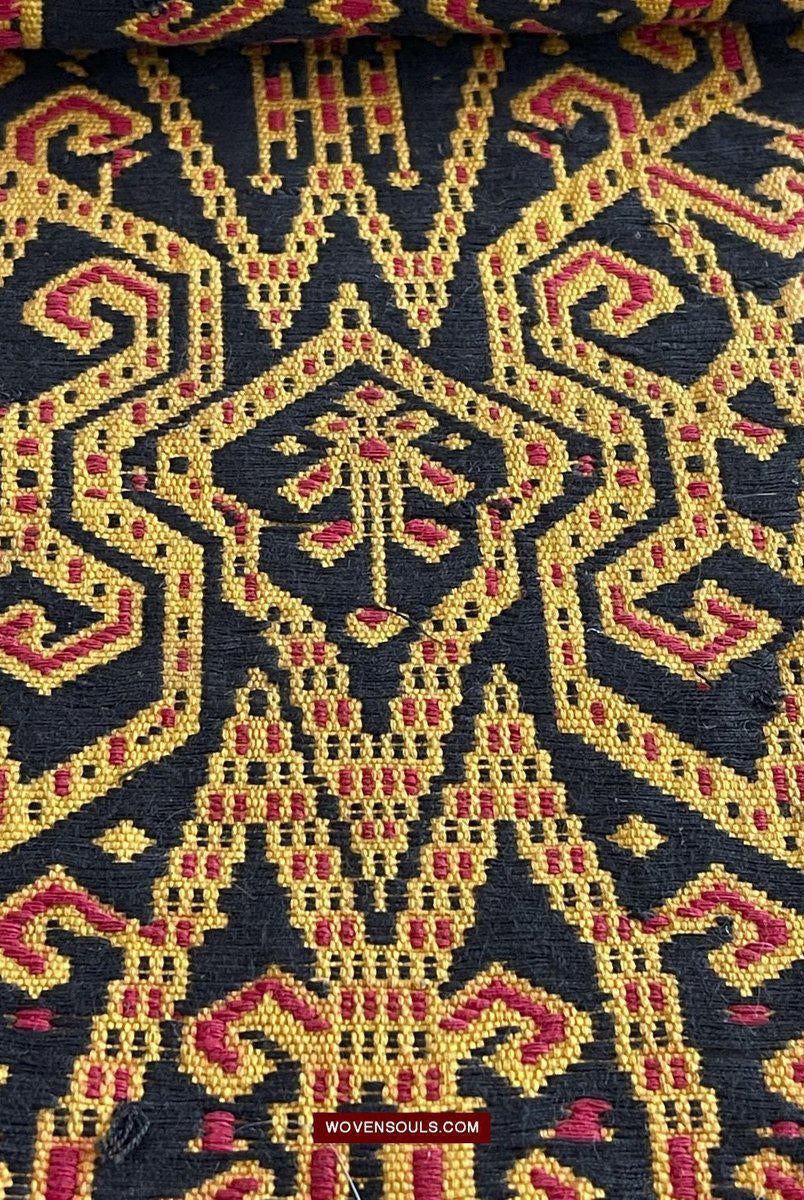 1533 Rare Vintage Woven Pua Figurative Sungkit Sirat from Borneo-WOVENSOULS-Antique-Vintage-Textiles-Art-Decor