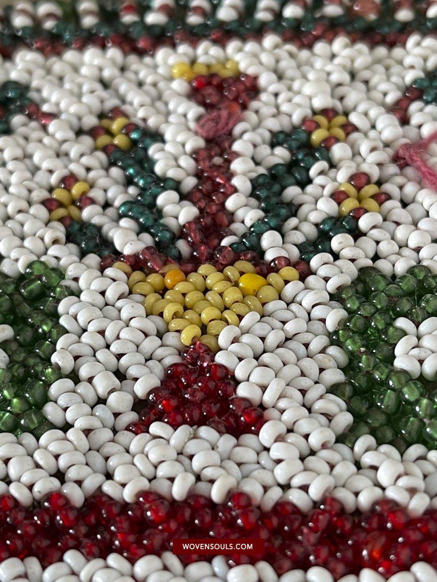 1537 Old Jain Ceremonial Saathiyo Indian Art Beadwork-WOVENSOULS-Antique-Vintage-Textiles-Art-Decor