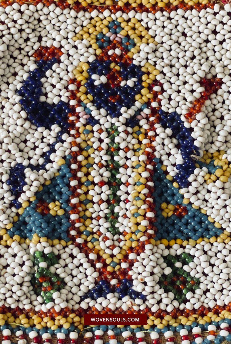 1539 SOLD - Old Srinathji Indian Art Beadwork-WOVENSOULS-Antique-Vintage-Textiles-Art-Decor