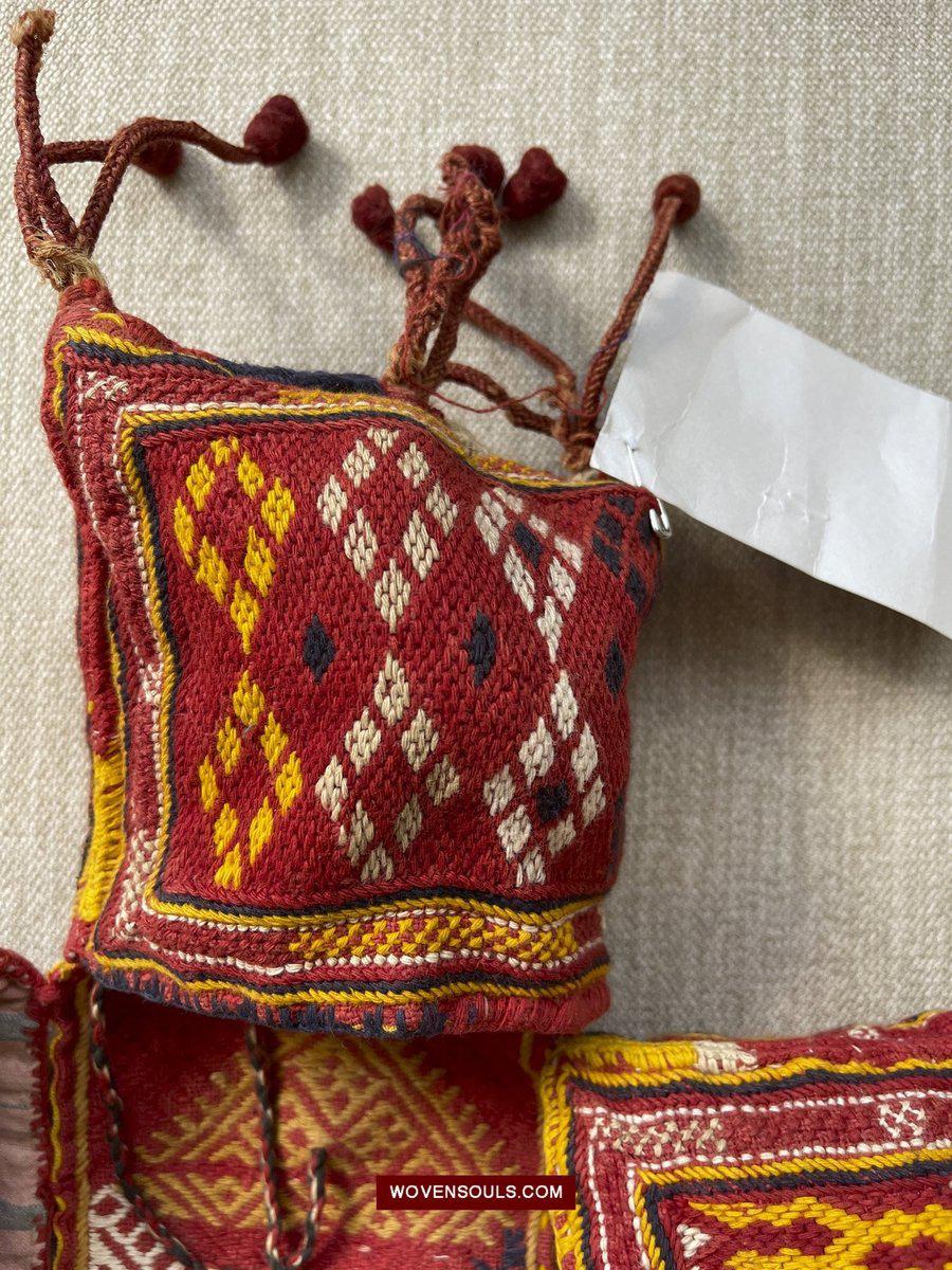 1549 Vintage Banjara Hanging Pouch - unusual format-WOVENSOULS-Antique-Vintage-Textiles-Art-Decor