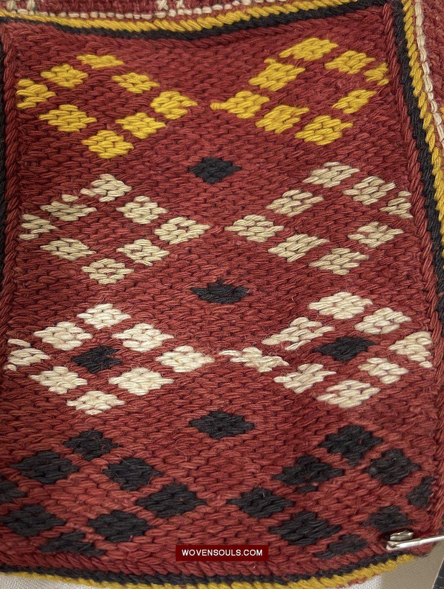 1549 Vintage Banjara Hanging Pouch - unusual format-WOVENSOULS-Antique-Vintage-Textiles-Art-Decor