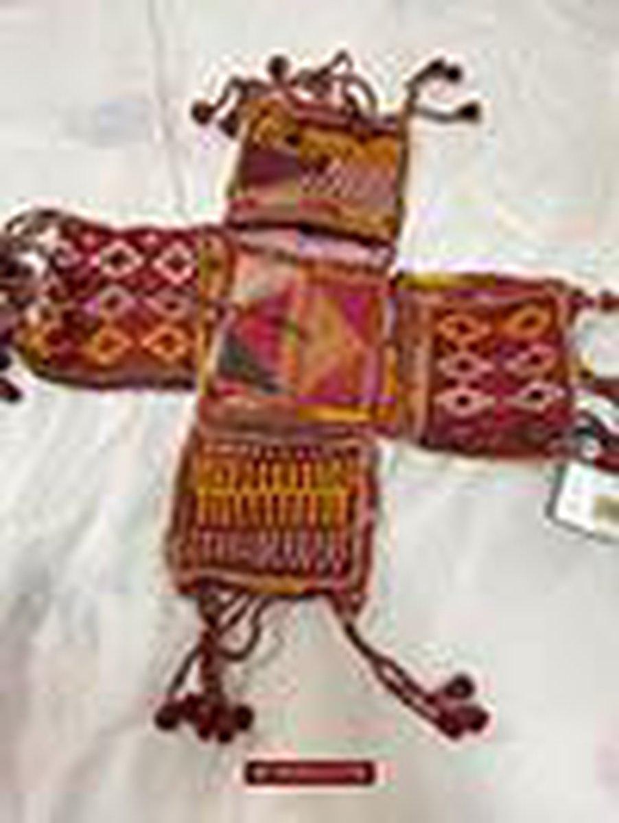 1549 Vintage Banjara Hanging Pouch - unusual format-WOVENSOULS-Antique-Vintage-Textiles-Art-Decor