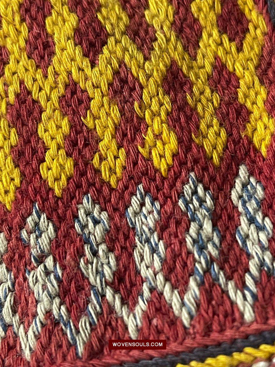 1549 Vintage Banjara Hanging Pouch - unusual format-WOVENSOULS-Antique-Vintage-Textiles-Art-Decor