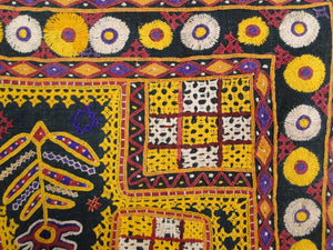 155 Vintage Ghodiyu Cradle Hammock Cloth with Embroidery-WOVENSOULS-Antique-Vintage-Textiles-Art-Decor