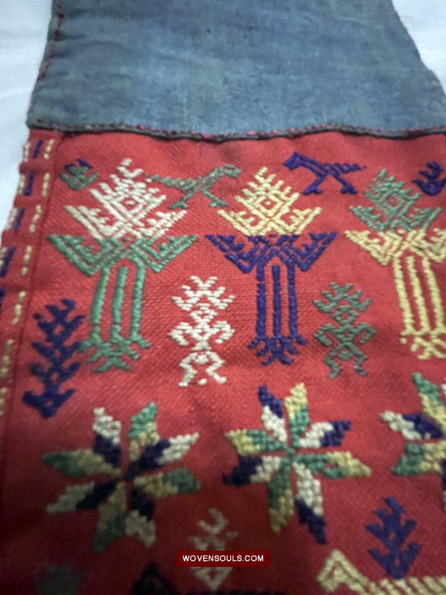 1551 Old Chinese Ethnic Minority Embroidery Band-WOVENSOULS-Antique-Vintage-Textiles-Art-Decor