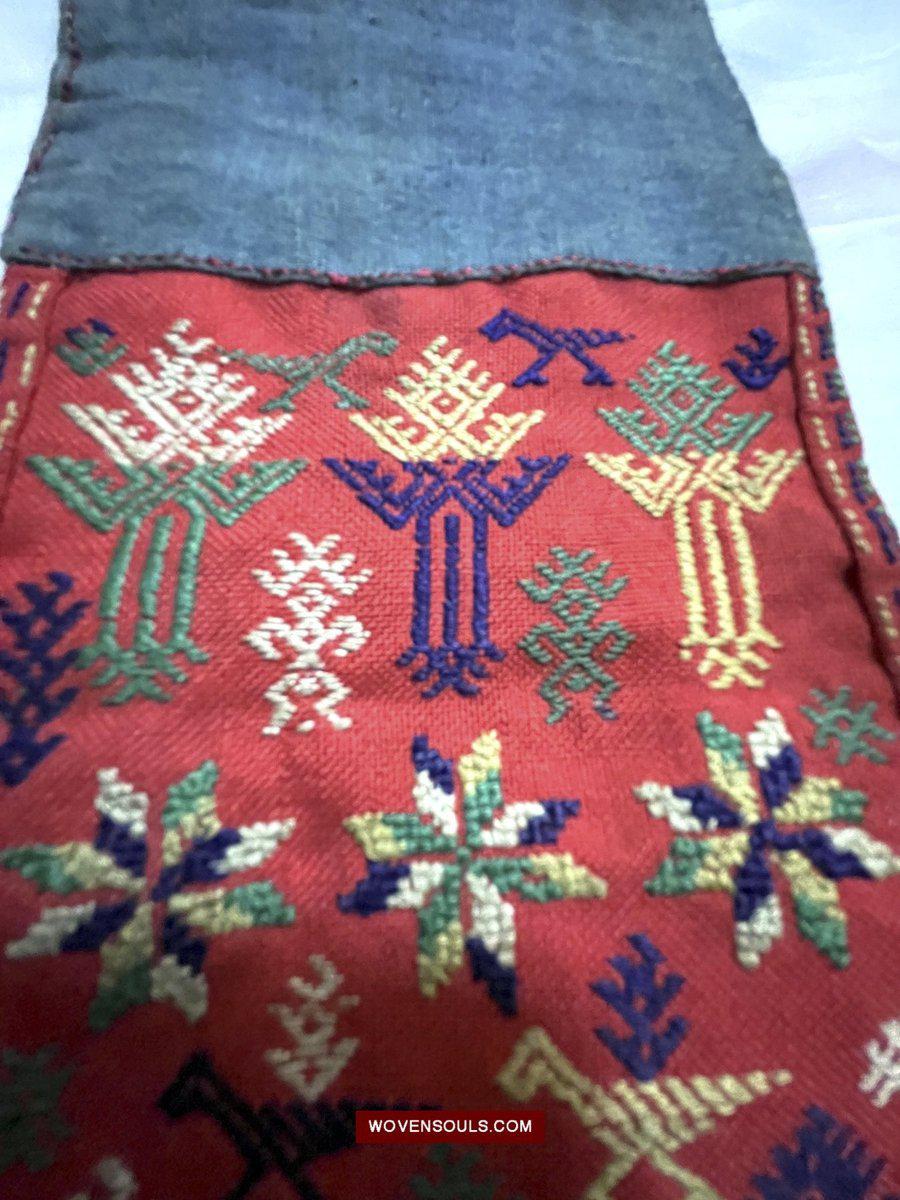1551 Old Chinese Ethnic Minority Embroidery Band-WOVENSOULS-Antique-Vintage-Textiles-Art-Decor