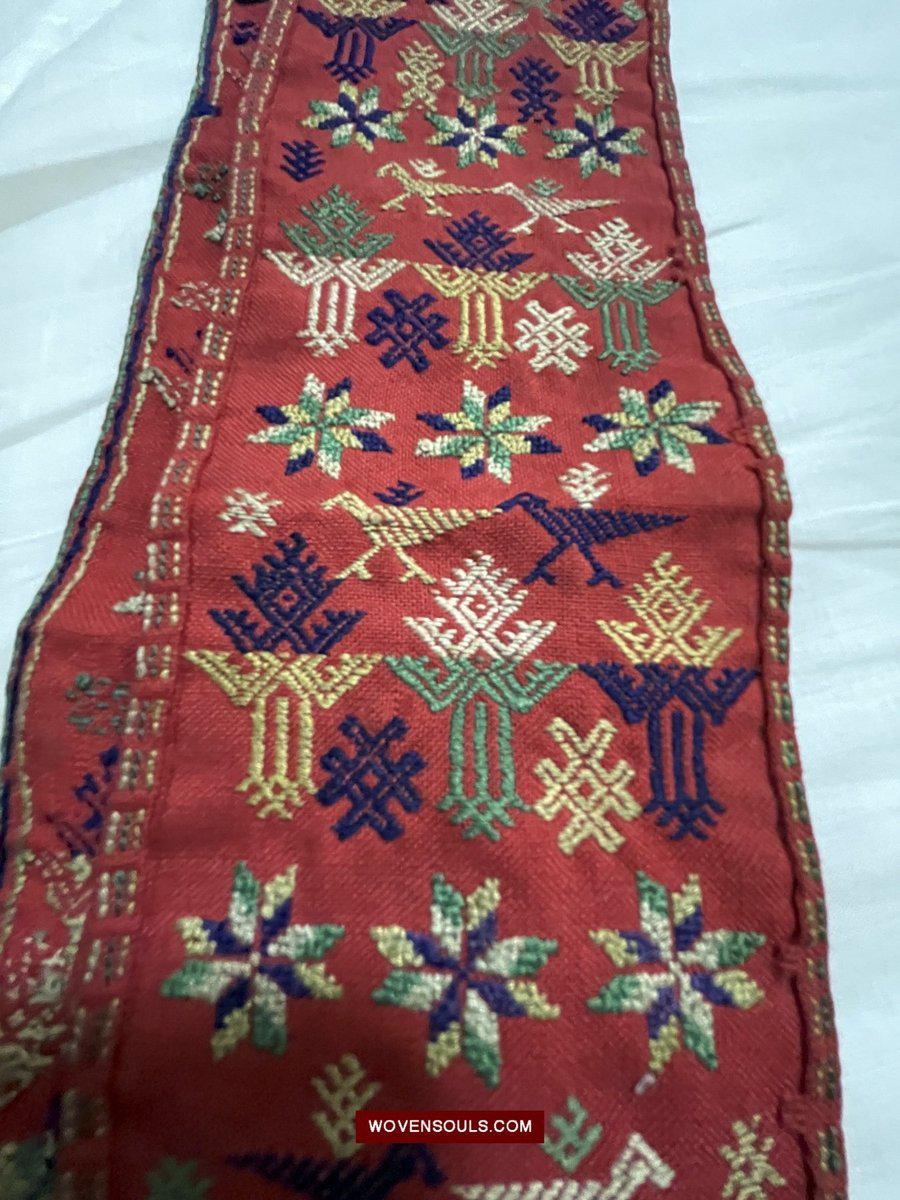 1551 Old Chinese Ethnic Minority Embroidery Band-WOVENSOULS-Antique-Vintage-Textiles-Art-Decor