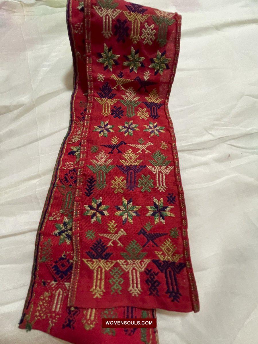 1551 Old Chinese Ethnic Minority Embroidery Band-WOVENSOULS-Antique-Vintage-Textiles-Art-Decor