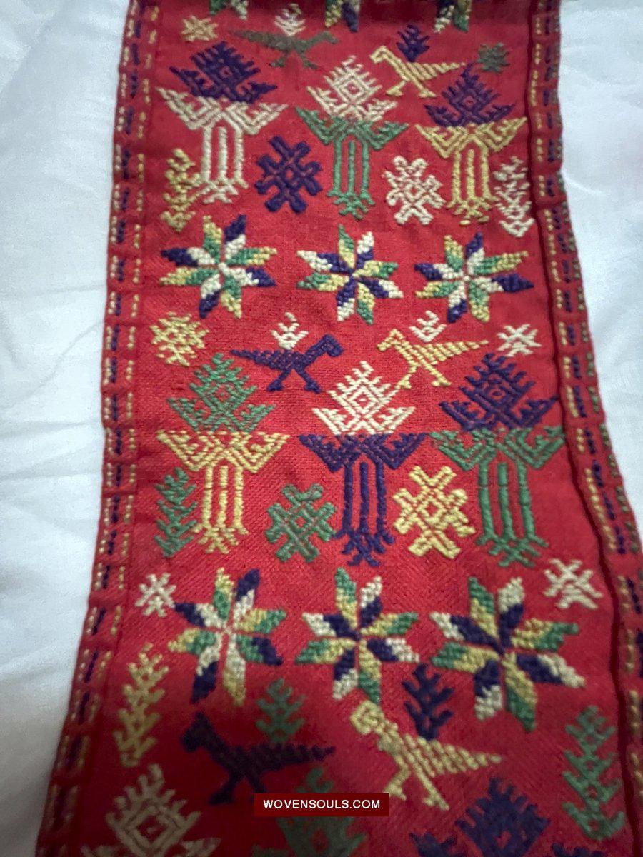 1551 Old Chinese Ethnic Minority Embroidery Band-WOVENSOULS-Antique-Vintage-Textiles-Art-Decor