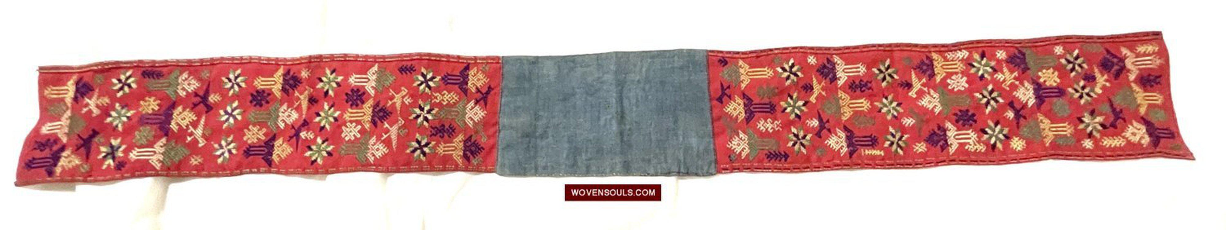 1551 Old Chinese Ethnic Minority Embroidery Band-WOVENSOULS-Antique-Vintage-Textiles-Art-Decor