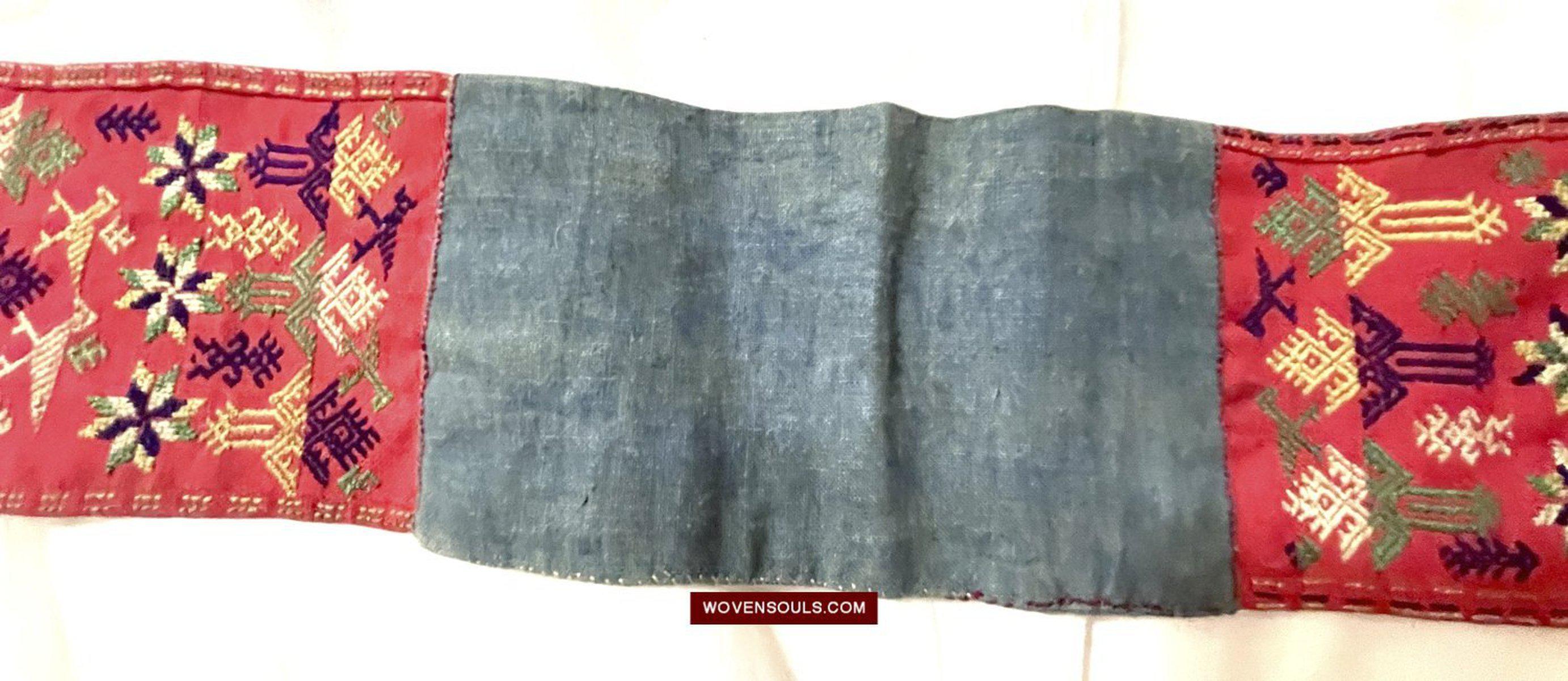 1551 Old Chinese Ethnic Minority Embroidery Band-WOVENSOULS-Antique-Vintage-Textiles-Art-Decor