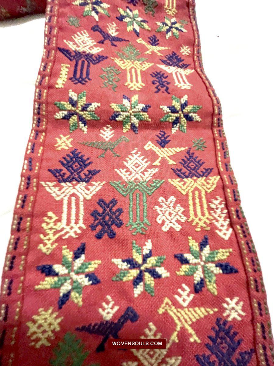 1551 Old Chinese Ethnic Minority Embroidery Band-WOVENSOULS-Antique-Vintage-Textiles-Art-Decor