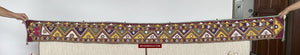 1555 Long Vintage Red Panel with Embroidery from Gujarat-WOVENSOULS-Antique-Vintage-Textiles-Art-Decor