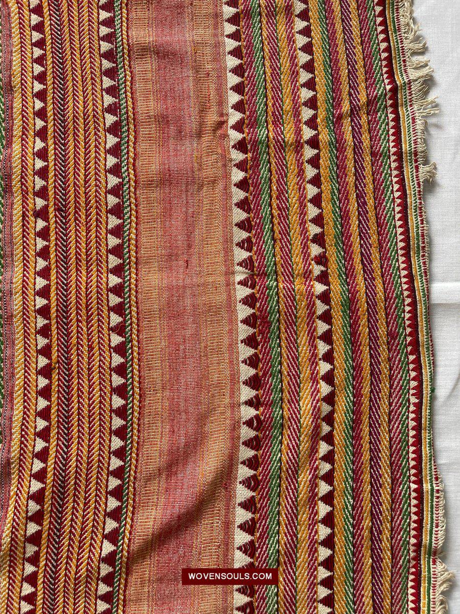 1558 SOLD Rare Vintage Orissa Odisha Gond Tribal Shawl Cotton-WOVENSOULS-Antique-Vintage-Textiles-Art-Decor