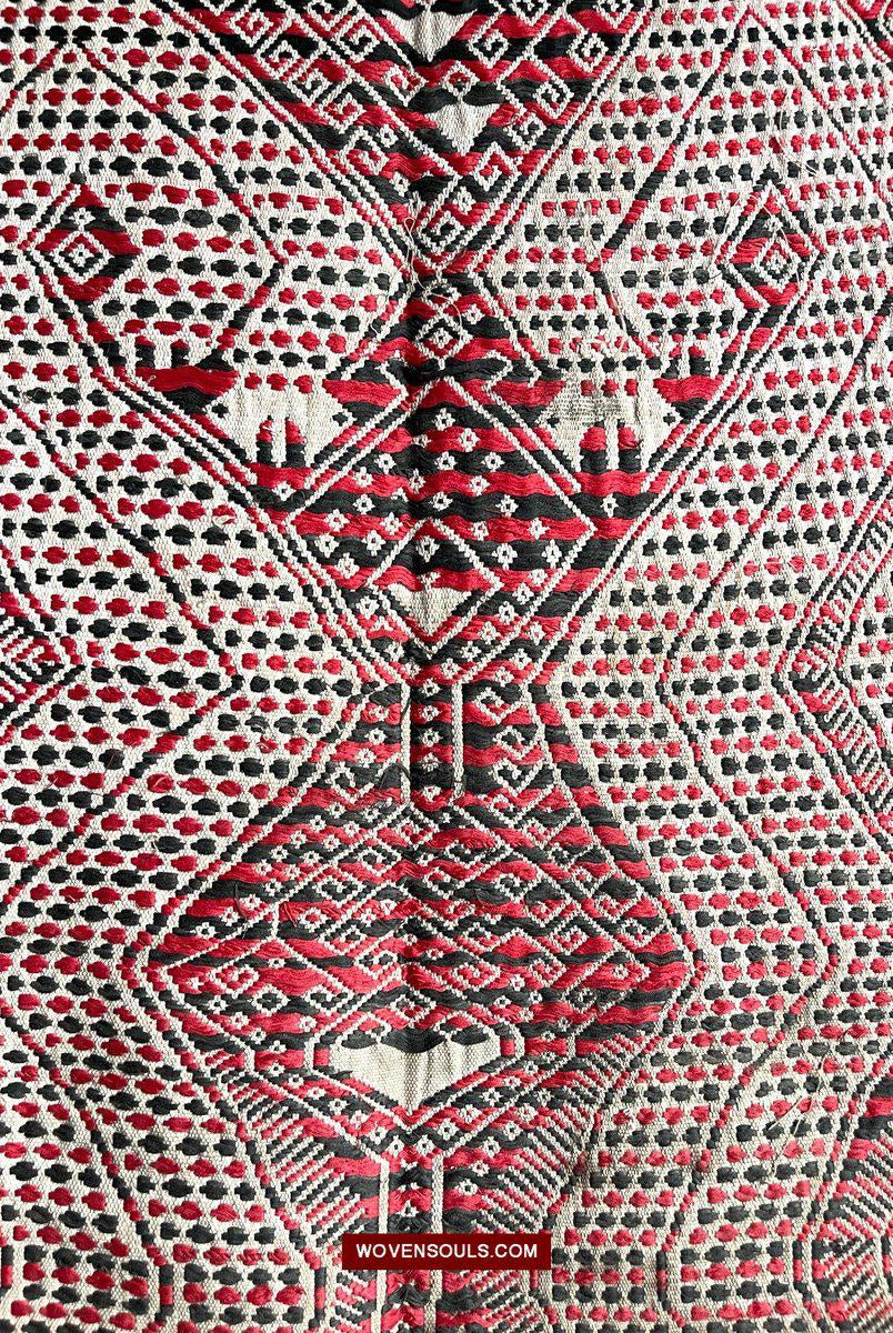 1579 Tissu tissé Pilih figuratif antique Iban Dayak Textile de Bornéo-WOVENSOULS-Antique-Vintage-Textiles-Art-Décor