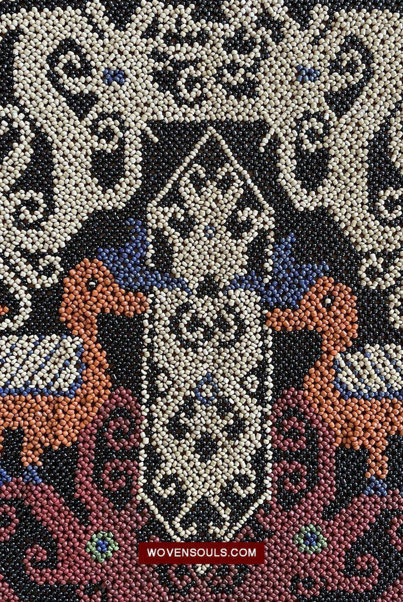 1571 Antique Beaded Iban Wedding Skirt Panel for Kain Manek-WOVENSOULS-Antique-Vintage-Textiles-Art-Decor
