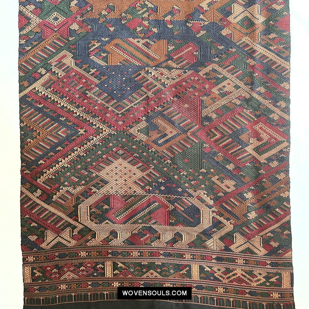 1573 Vintage Silk Ceremonial WeavingTextile Art from Laos-WOVENSOULS Antique Textiles & Art Gallery