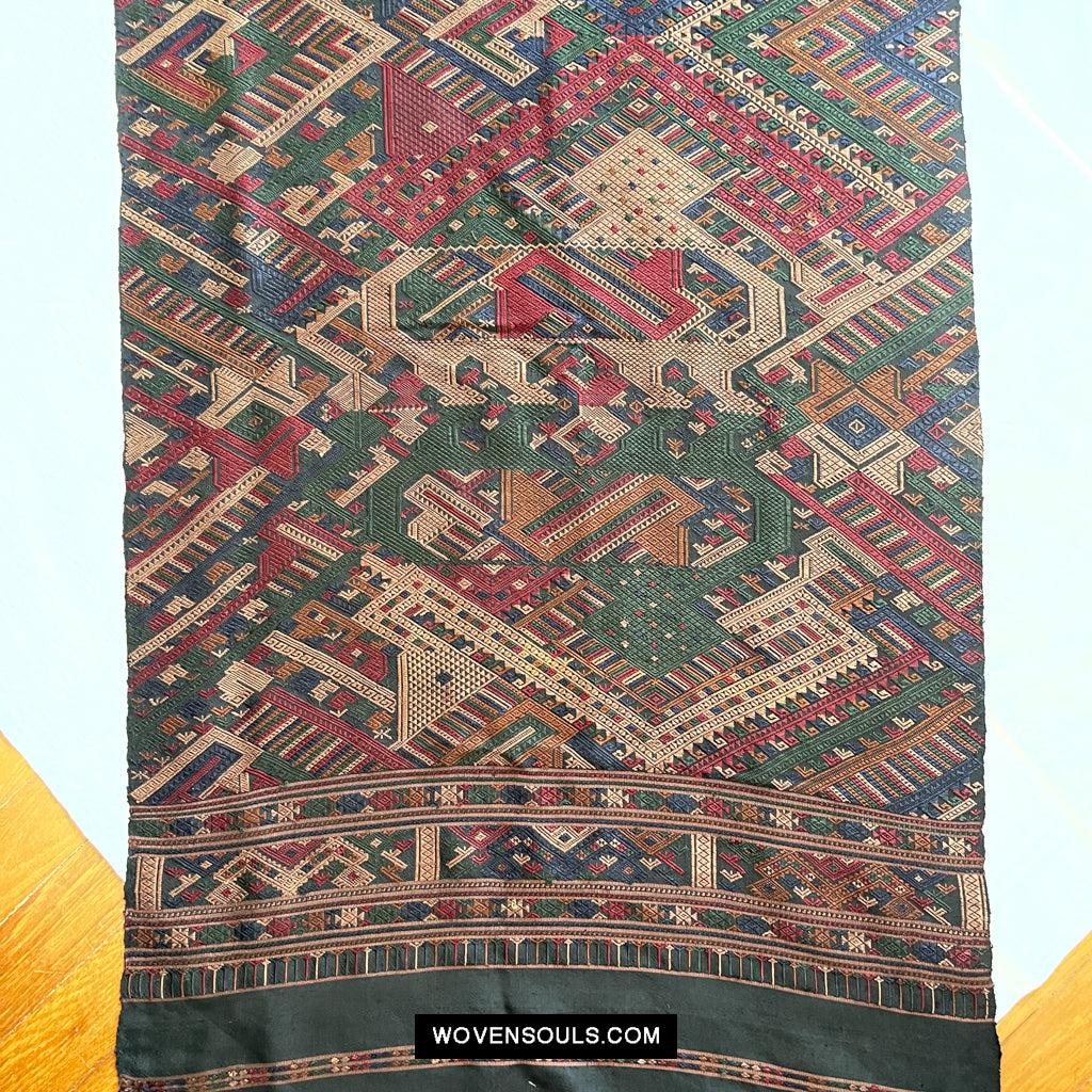 1573 Vintage Silk Ceremonial WeavingTextile Art from Laos-WOVENSOULS Antique Textiles & Art Gallery