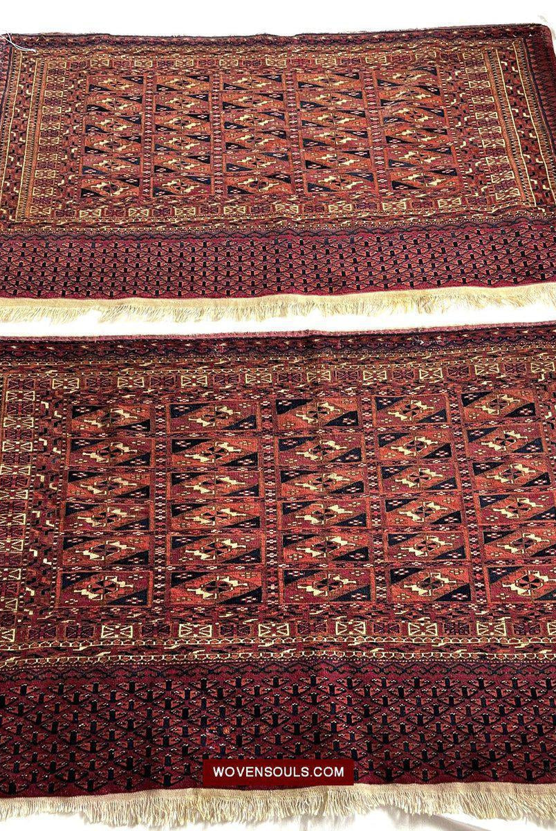 1574 Pair Antique Turkmen Tekke Chuval Juval-WOVENSOULS-Antique-Vintage-Textiles-Art-Decor