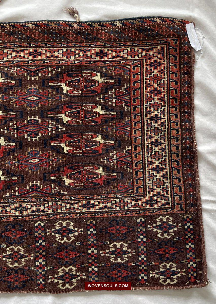 1575 Pair Antique Turkmen Yomud Yomut Chuval Juval w Backing-WOVENSOULS-Antique-Vintage-Textiles-Art-Decor