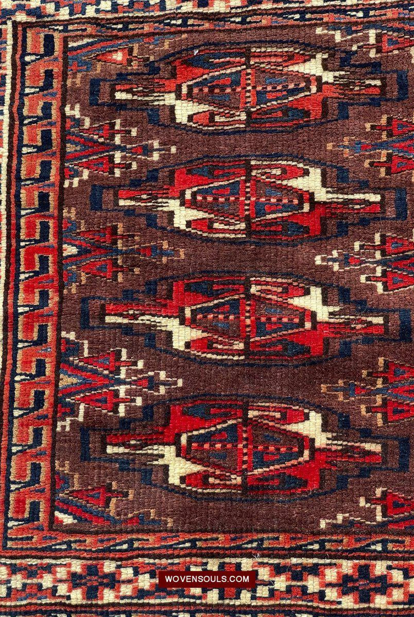 1575 Pair Antique Turkmen Yomud Yomut Chuval Juval w Backing-WOVENSOULS-Antique-Vintage-Textiles-Art-Decor