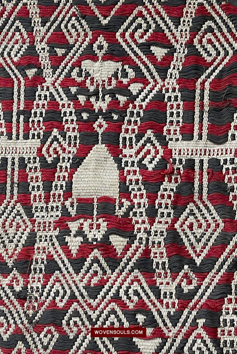 1583 Altes Iban Pua Pilih Dayak Textil mit Mädchenmotiv-WOVENSOULS-Antike-Vintage-Textilien-Kunst-Dekor