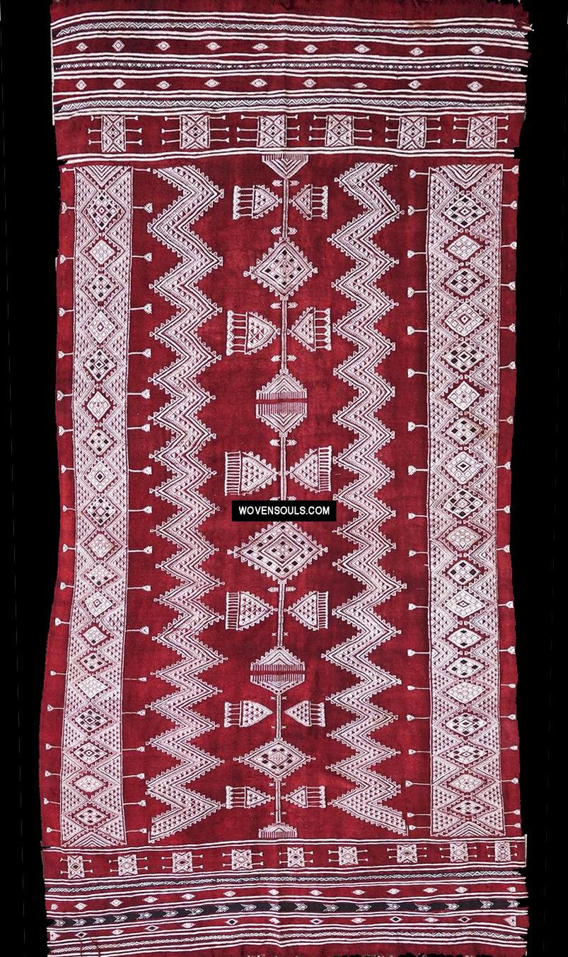 1603 Old Bakhnoug or Mushtia Shawl - Textile Art Masterpiece-WOVENSOULS Antique Textiles & Art Gallery