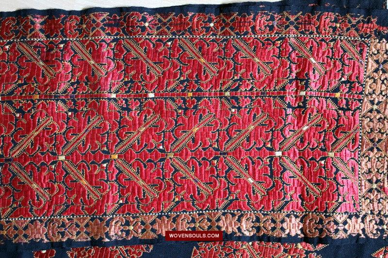 1604 Old Wedding Turban - Swat Valley Textile-WOVENSOULS Antique Textiles & Art Gallery