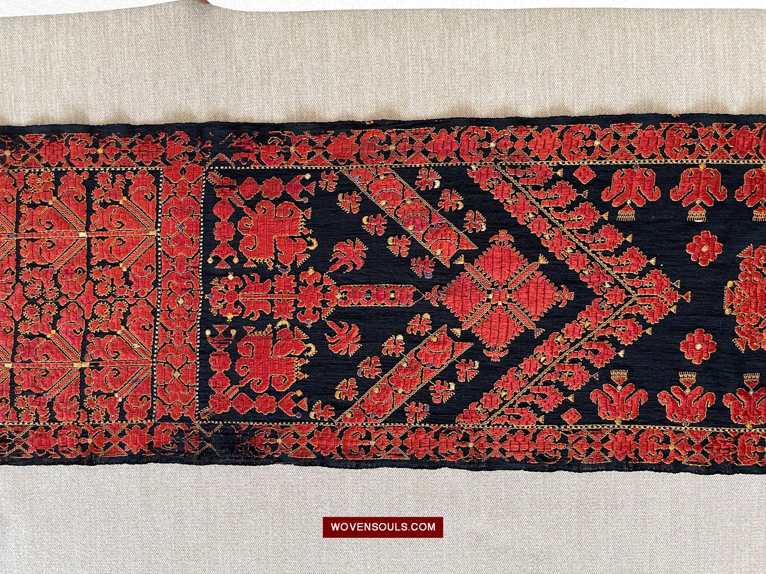 1604 Old Wedding Turban - Swat Valley Textile-WOVENSOULS Antique Textiles & Art Gallery