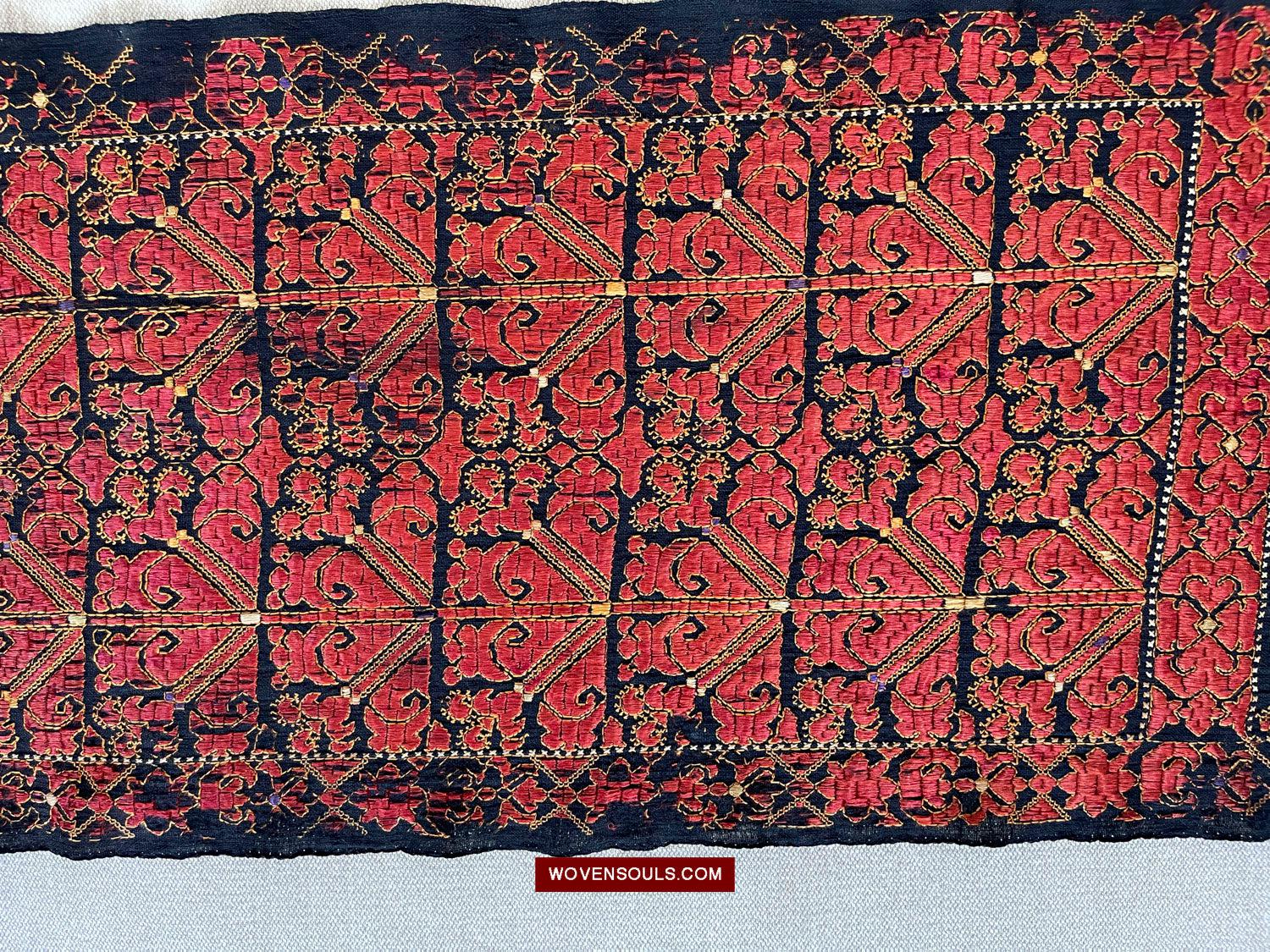 1604 Old Wedding Turban - Swat Valley Textile-WOVENSOULS Antique Textiles & Art Gallery