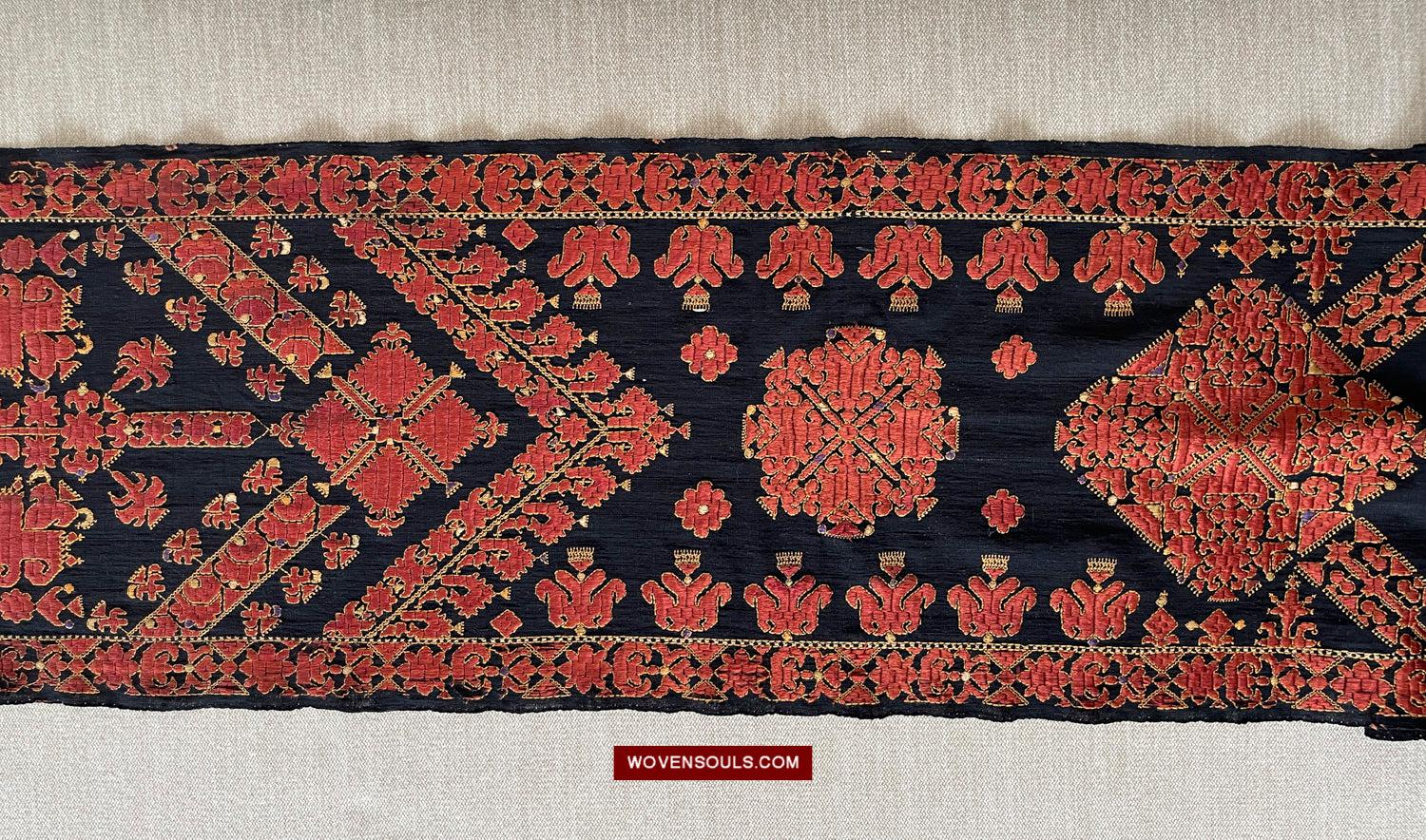 1604 Old Wedding Turban - Swat Valley Textile-WOVENSOULS Antique Textiles & Art Gallery