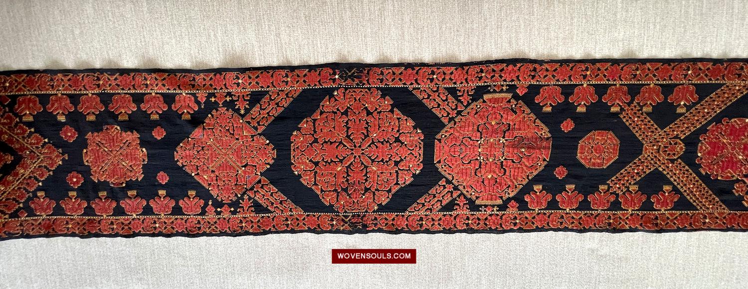 1604 Old Wedding Turban - Swat Valley Textile-WOVENSOULS Antique Textiles & Art Gallery