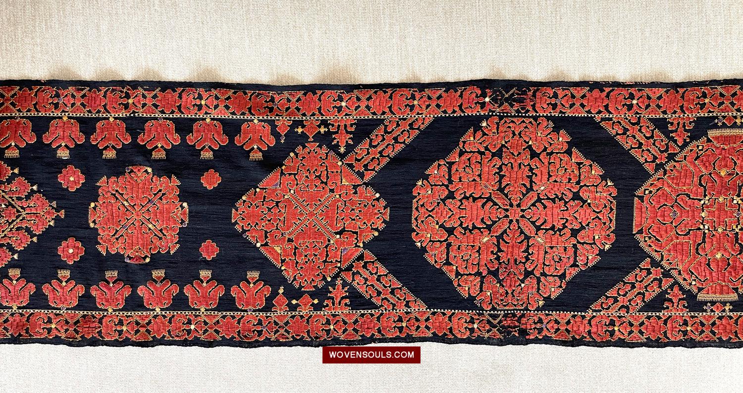 1604 Old Wedding Turban - Swat Valley Textile-WOVENSOULS Antique Textiles & Art Gallery