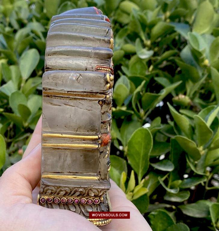 1609 Old Himalayan Crystal Buddhist Art Mahakala - WOVENSOULS