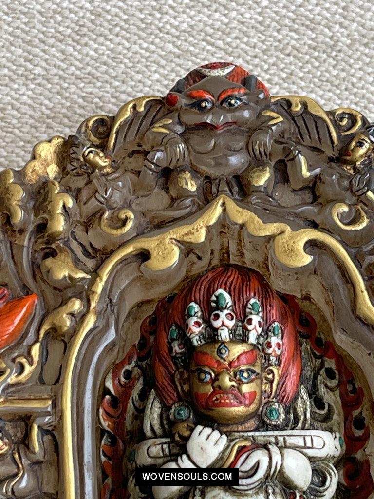 1609 Old Himalayan Crystal Buddhist Art Mahakala-WOVENSOULS Antique Textiles & Art Gallery