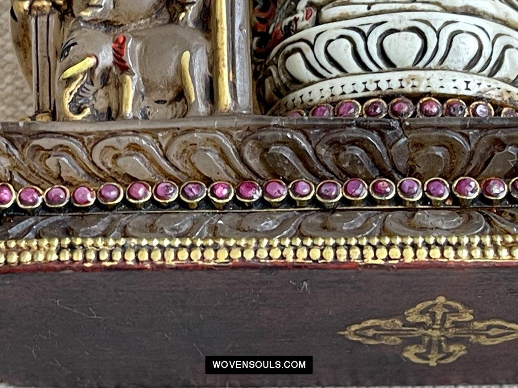 1609 Old Himalayan Crystal Buddhist Art Mahakala-WOVENSOULS Antique Textiles & Art Gallery